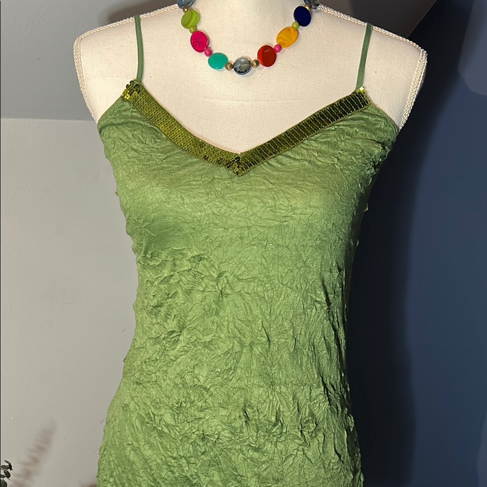 Green Spaghetti Strap Top